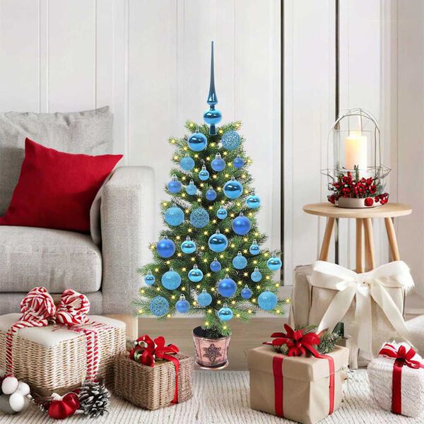 vidaXL Albero di Natale con 150 LED con supporto Verde 90 cm PE