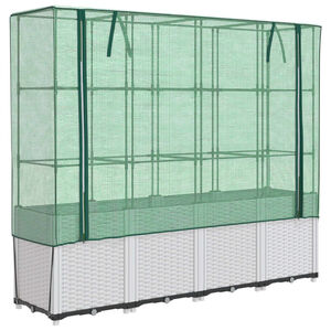 vidaXL Letto Rialzato con Copertura Serra Effetto Rattan 160x40x153 cm