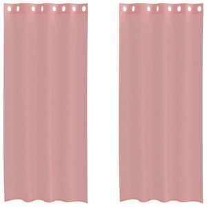 vidaXL Tende in Voile con Occhielli 2 pz Rosa 140x225 cm