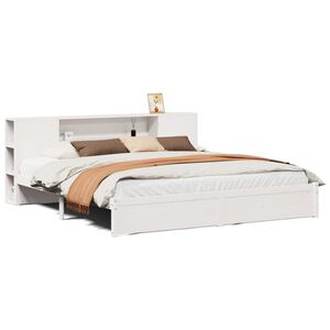 vidaXL Letto Libreria senza Materasso Bianco 200x200 cm Legno di Pino