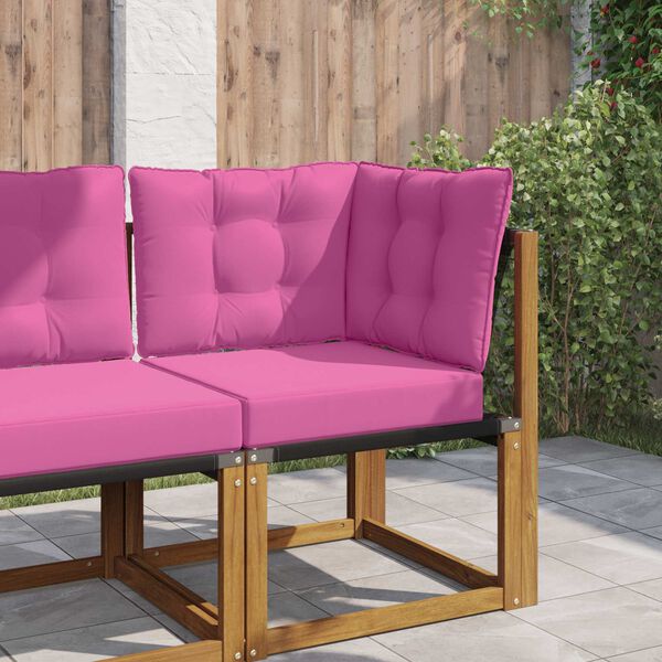 vidaXL Cuscino per divano da esterno 3 pcs Rosa Poliestere