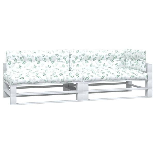 vidaXL Cuscini per Pallet 5 pz con Motivo a Foglie in Tessuto