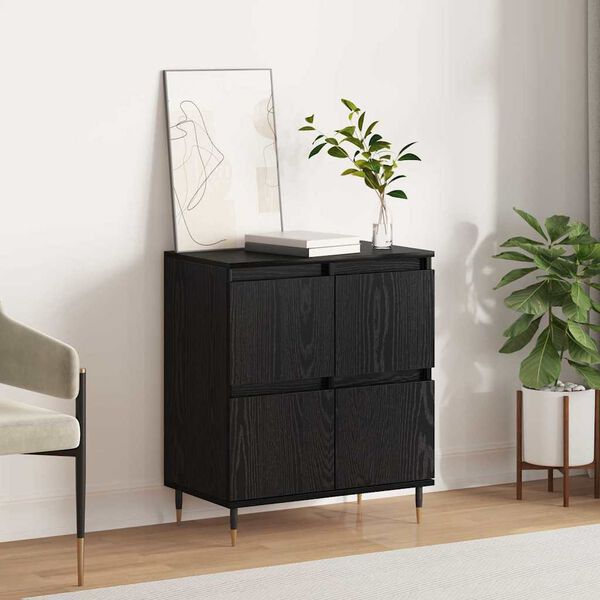 vidaXL Credenza Rovere Nero 60 x 35 x 70 cm