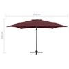 vidaXL Ombrellone a 4 Livelli Palo in Alluminio 250x250 cm Bordeaux