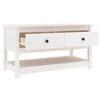 vidaXL Tavolino da Salotto Bianco 102x49x55 cm Legno Massello di Pino