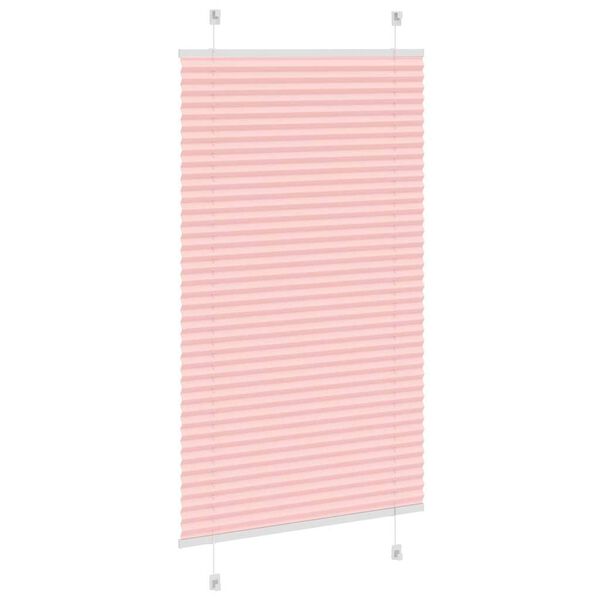 vidaXL Tenda Plissettata Rosa 80x100 cm Larghezza Tessuto 79,4 cm