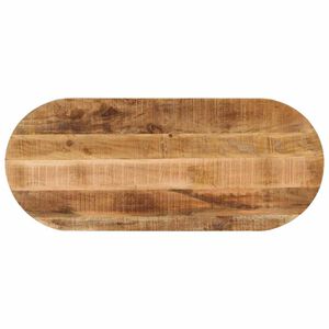 vidaXL Piano Tavolo 80x40x2,5 cm Ovale Legno Massello Grezzo di Mango