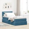 vidaXL Letto con Contenitore Blu Scuro 100 x 200 cm Velluto