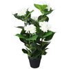vidaXL Ortensia Pianta Artificiale con Vaso 60 cm Bianca