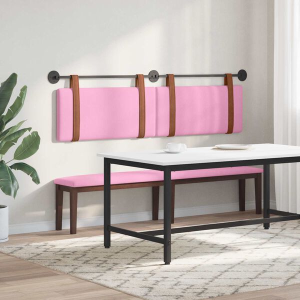 vidaXL Testata appesa Tinta unita Rosa 170 x 55 x 5 cm PU Antico