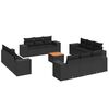 vidaXL Set Divani da Giardino 13pz con Cuscini Nero in Polyrattan