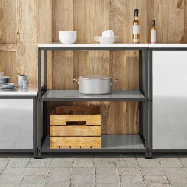 vidaXL Stoccaggio in cucina Argento 60 x 50 x 92 cm Acciaio