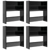 vidaXL Scarpiere a Muro 4pz Nero Lucido 60x18x60cm Legno Multistrato