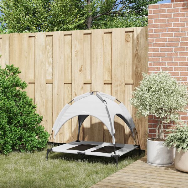 vidaXL Letto per Cani Grigio Argento 92 x 77 x 82,5 cm Acciaio