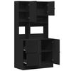 vidaXL Mobile da Cucina Nero 95x50x180 cm Legno Multistrato