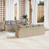 vidaXL Set Divano da Giardino 9 pcs Beige Poly Rattan