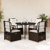 vidaXL Set da Pranzo da Giardino 5pz con Cuscini in Polyrattan Marrone