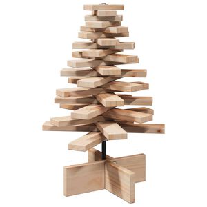 vidaXL Albero di Natale Decorativo in Legno 60 cm Legno Massello Pino