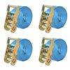vidaXL Cinghie d'Ancoraggio 4 pz a Cricchetto 2 T 6mx38mm Blu
