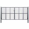 vidaXL Cancello da Giardino in Rete di Acciaio Zincato 400x200 cm Grigio