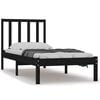 vidaXL Giroletto Nero in Legno Massello di Pino 90x190 cm Single