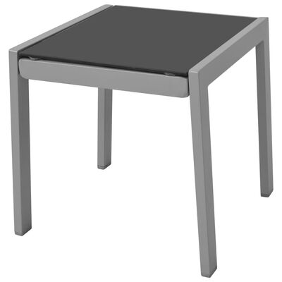 vidaXL Lettini Prendisole con Tavolino in Alluminio Nero