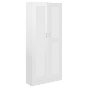 vidaXL Libreria Bianco Lucido 82,5x30,5x185,5 cm in Legno Multistrato