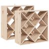 vidaXL Portabottiglie 2 pz Naturale 62 x 25 x 62 cm Pino massello