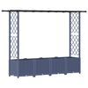 vidaXL Letto Rialzato con Griglia e Tetto Grigio 203 x 40 x 136 cm PP