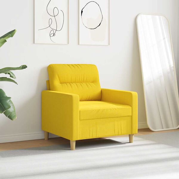 vidaXL Poltrona Giallo Chiaro 60 cm in Tessuto