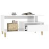 vidaXL Tavolino da Salotto Bianco Lucido 90x49x45 cm Legno Multistrato