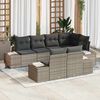 vidaXL Set Divano da Giardino 7 pcs Grigio polyrattan