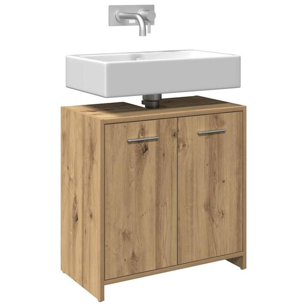 vidaXL Mobile Lavabo Bagno Rovere Artigianale Legno Multistrato