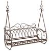 vidaXL Panchina a Dondolo Acciaio 112 x 60 x 126,5 cm Marrone Antico