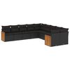 vidaXL Set Divani da Giardino 10pz con Cuscini in Polyrattan Nero