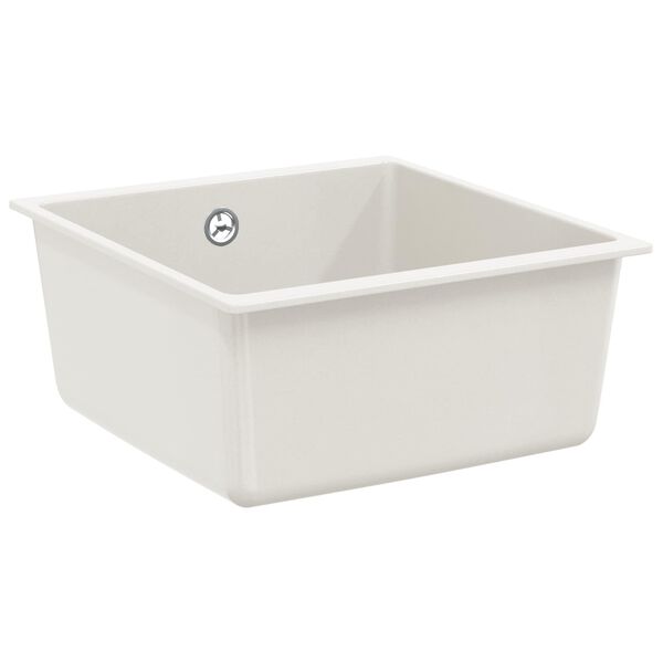 vidaXL Lavello Bianco 430 x 460 mm 80% Quarzo e 20% Resina