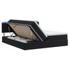 vidaXL Letto con contenitore LED e materasso Nero 200 x 200 cm Velluto