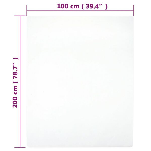 vidaXL Lenzuolo con Angoli Jersey Bianco 100x200 cm Cotone