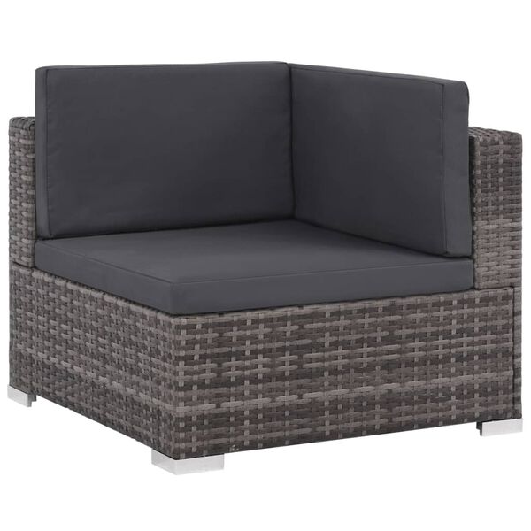 vidaXL Set Divani da Giardino 8 pz con Cuscini in Polyrattan Grigio