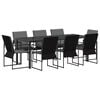 vidaXL Set da Pranzo per Giardino 9 pcs Nero e antracite