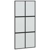vidaXL Porta Scorrevole Nera 102,5x205 cm Vetro Temperato e Alluminio