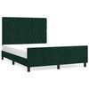 vidaXL Giroletto senza Materasso Verde Scuro 140x200 cm in Velluto