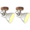 vidaXL Lampade da Parete/Soffitto 2 pz Industriale Argento 20x25cm E27