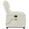 vidaXL Poltrona Alzapersona Massaggiante Reclinabile Crema in Velluto