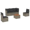 vidaXL Set Divano da Giardino 6 pz con Cuscini Grigio in Polyrattan