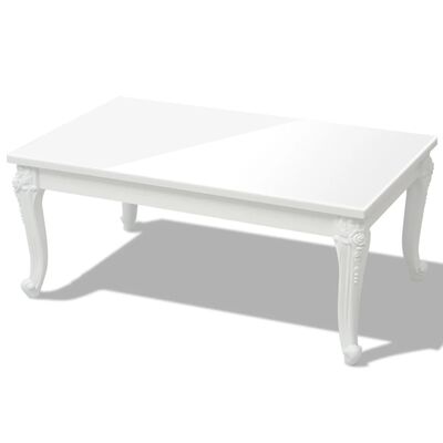 vidaXL Tavolino da Salotto 100x60x42 cm Bianco Lucido