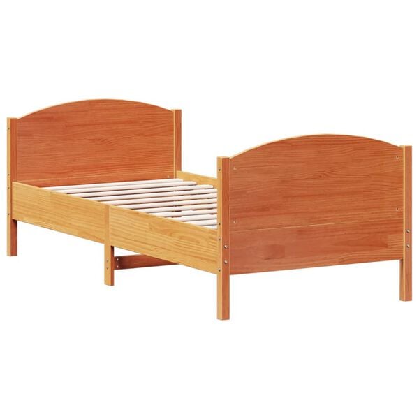 vidaXL Letto senza Materasso Marrone Cera 75x190 cm in Legno di Pino