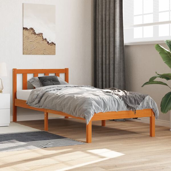 vidaXL Letto senza Materasso Marrone Cera 90x190 cm in Legno di Pino
