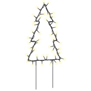 vidaXL Decorazioni Luminose Natalizie Picchetti 3pz Albero 50LED 30cm