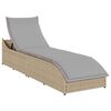 vidaXL Lettino Prendisole Pieghevole con Cuscino e Portaoggetti Beige